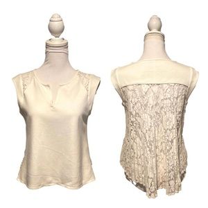 Karen Millen boxy sleeveless blouse with lace pleated back, size 6